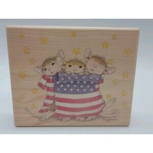 House Mouse stamp Patriotic Wrap Amanda Maxwell Mudpie July 4th Flag HMKR1005